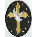 Studded Cross with Dove 2.5" x 3.5"