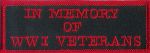 In Memory Of WWI Veterans 1.5" x 4"