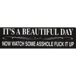 IT'S A BEAUTIFUL DAY NOW WATCH SOME ASSHOLE F**K IT UP