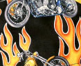 Welder's Cap - Bike w/Flames BlackMade in the USA