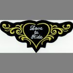 Yellow Tribal Love To Ride Heart - 2" x 4 1/2"