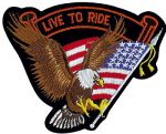 Live to Ride - Brown Eagle & American Flag 7" x 8"