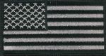 Small Black and Silver American Flag   2" x 3 1/2"