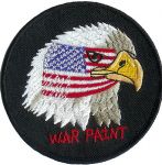 War Paint Eagle Head Flag 3 1/2" Diameter