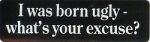 I WAS BORN UGLY - WHAT'S YOUR EXCUSE