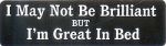 I MAY NOT BE BRILLIANT BUT I'M GREAT IN BED