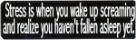 STRESS IS WHEN YOU WAKE UP SCREAMING AND REALIZE YOU HAVEN'T FALLEN ASLEEP YET